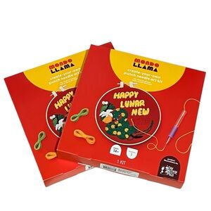 ⭐️3 for $10- LAST CHANCE Two (2) Mondo Llama Punch Needle Art Lunar New Year